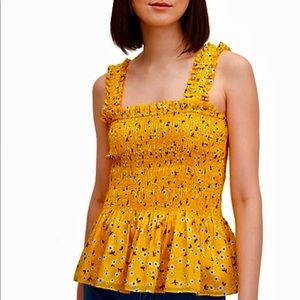 Kate Spade Fleurette Toss Smocked Top
